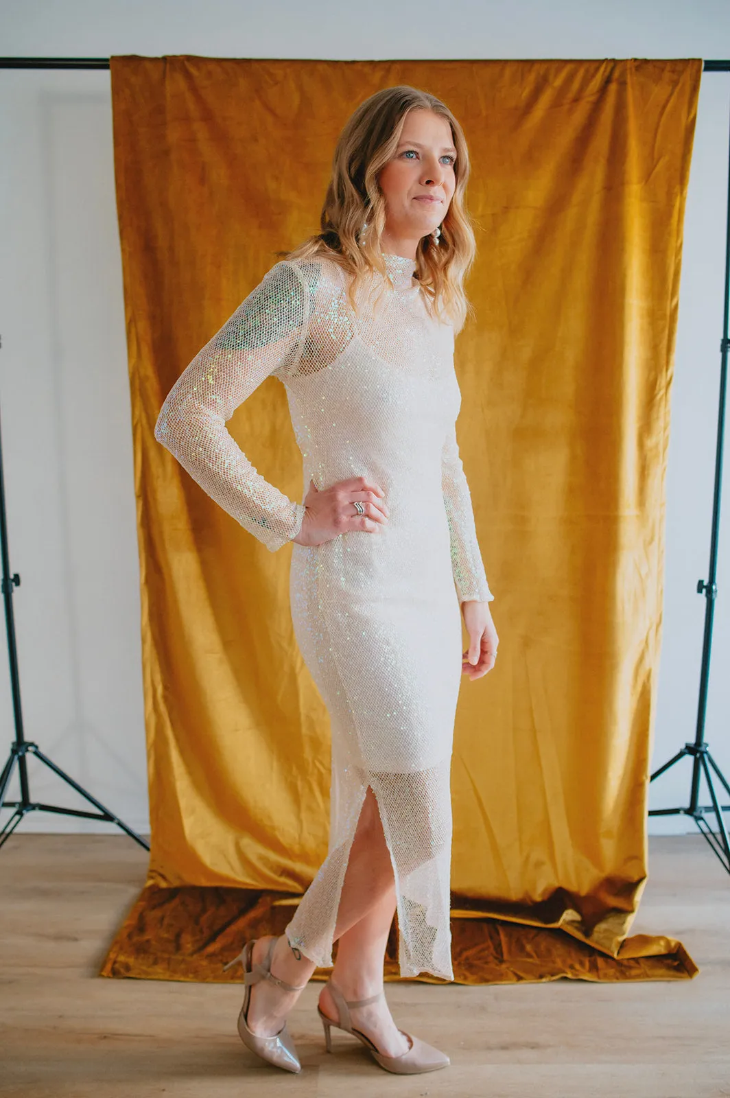 The Blakely Midi Dress - Natural