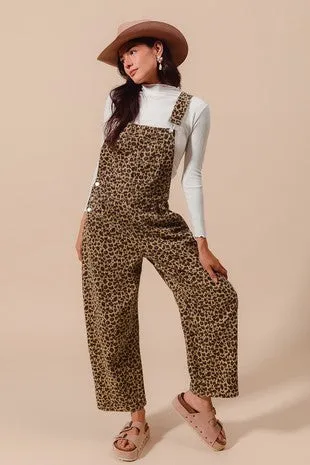 The Leopard Slouchy Overalls