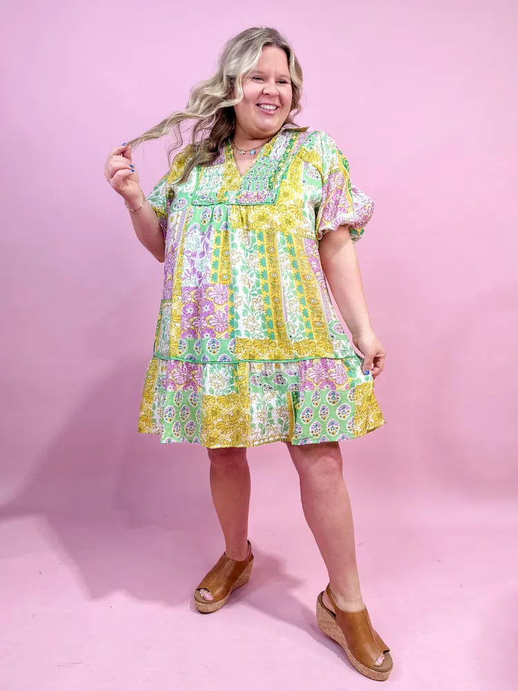 The Millie Dress - Green Mix