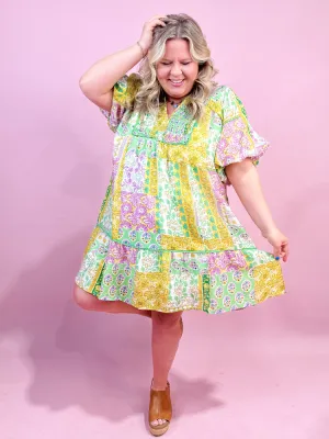 The Millie Dress - Green Mix