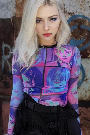 TL0230 Graphic Mesh Shirt