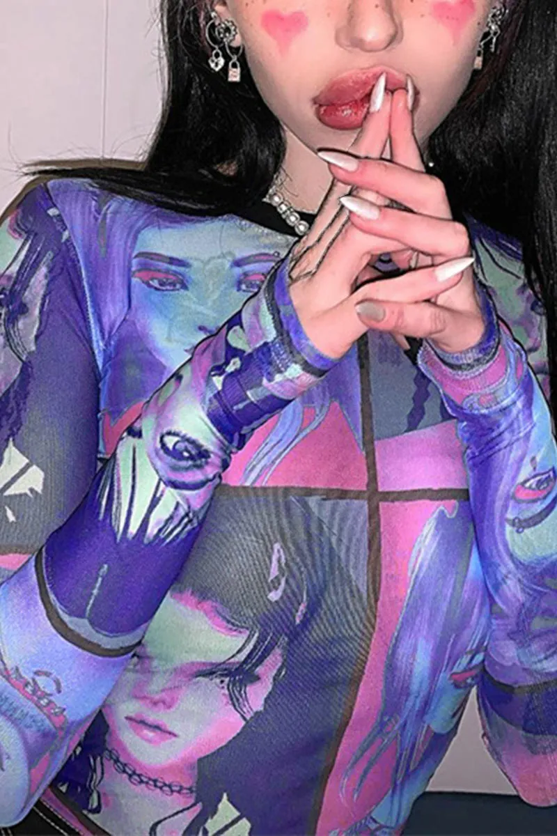 TL0230 Graphic Mesh Shirt