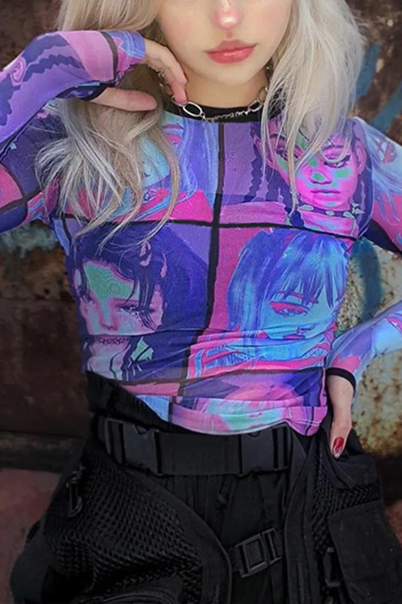 TL0230 Graphic Mesh Shirt