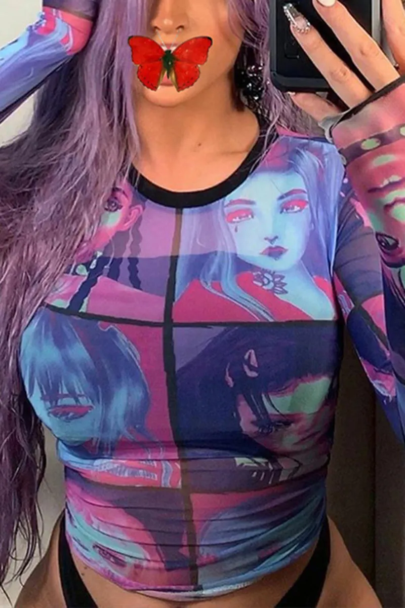 TL0230 Graphic Mesh Shirt