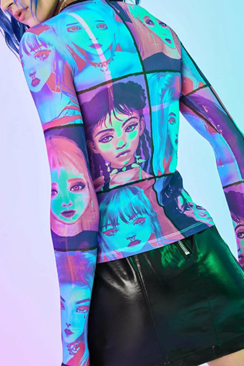 TL0230 Graphic Mesh Shirt