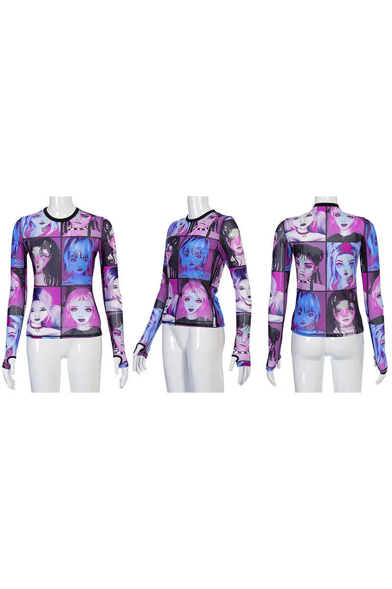 TL0230 Graphic Mesh Shirt