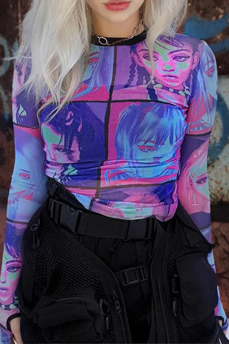 TL0230 Graphic Mesh Shirt