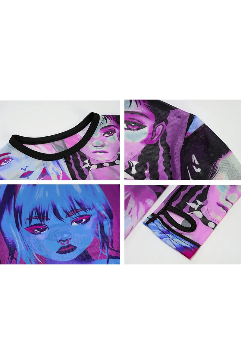 TL0230 Graphic Mesh Shirt