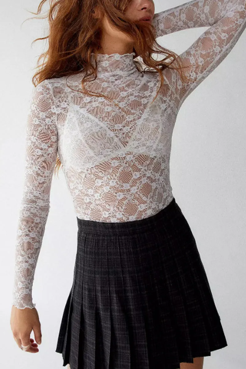 TM0526 Lace Sheer Shirt