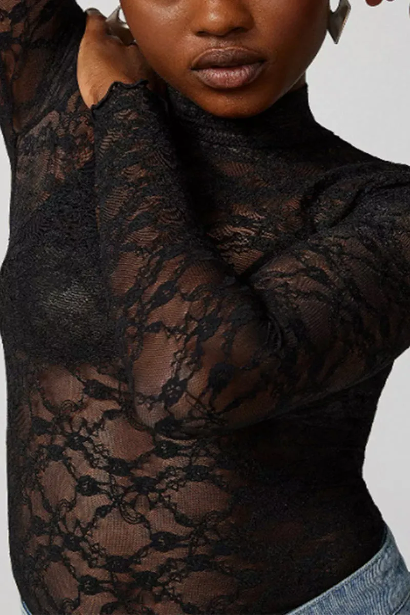 TM0526 Lace Sheer Shirt