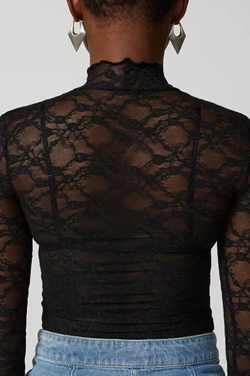 TM0526 Lace Sheer Shirt