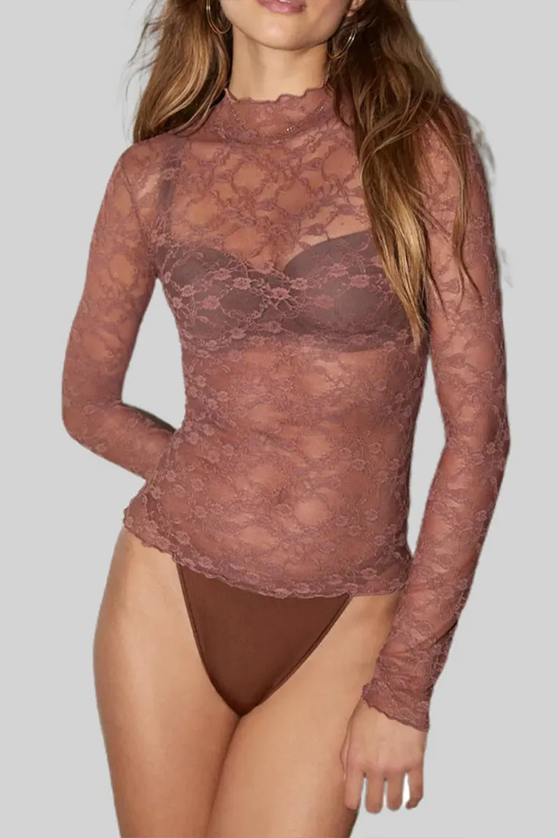 TM0526 Lace Sheer Shirt