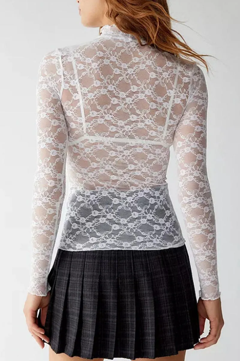 TM0526 Lace Sheer Shirt