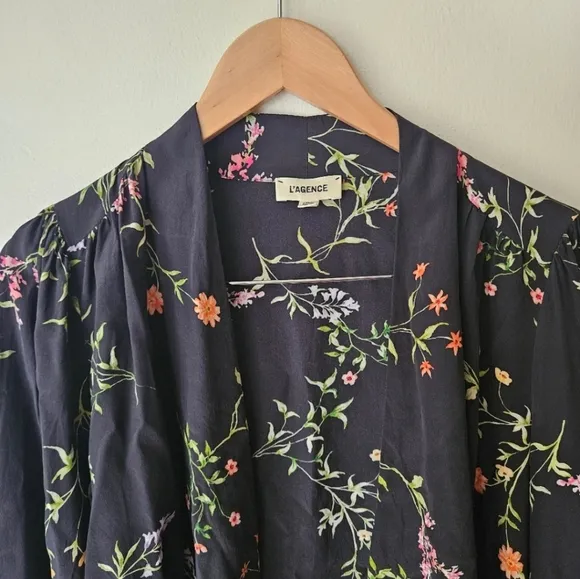 TODAY SALE L''agence Sheer Floral Silk Cardigan size small