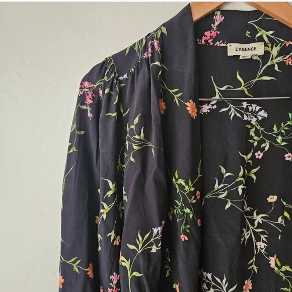 TODAY SALE L''agence Sheer Floral Silk Cardigan size small