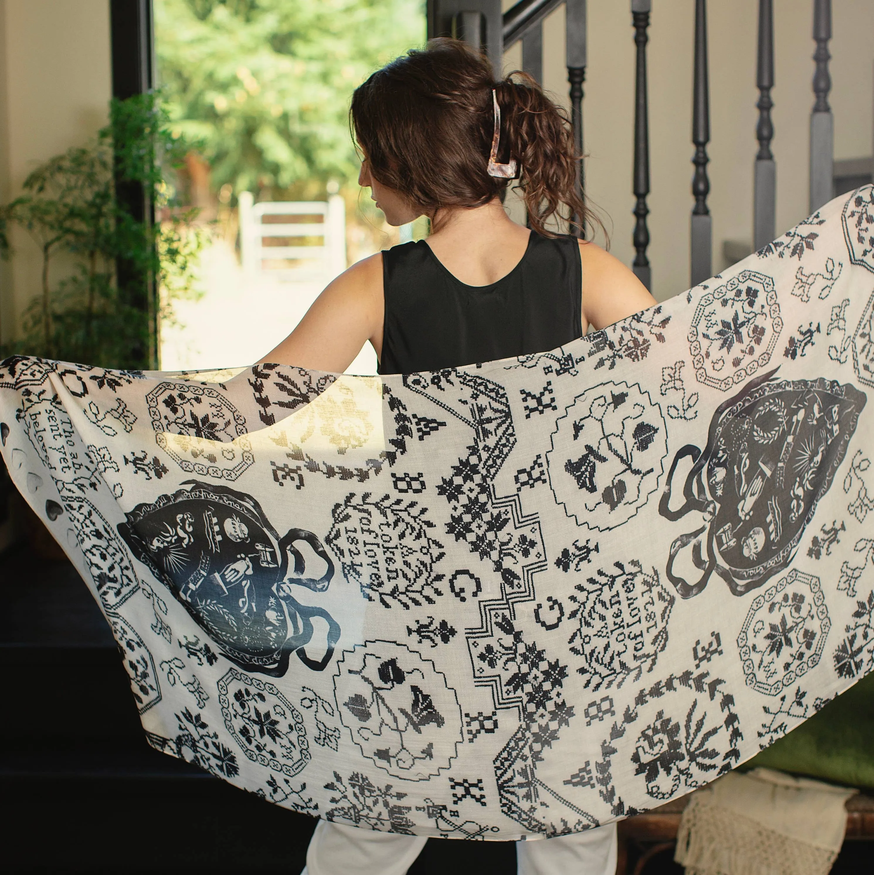 Token of Love Printed Bamboo Scarf