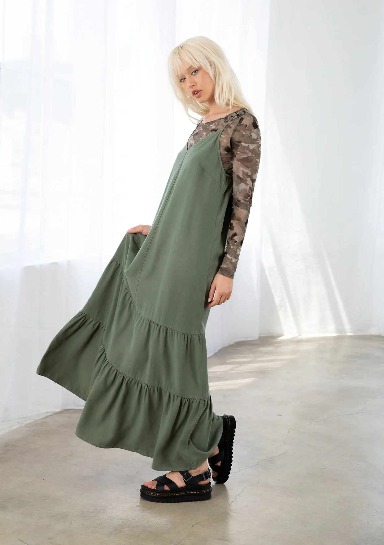 Trendy Long Sleeve Sheer Mesh Round Neck Top