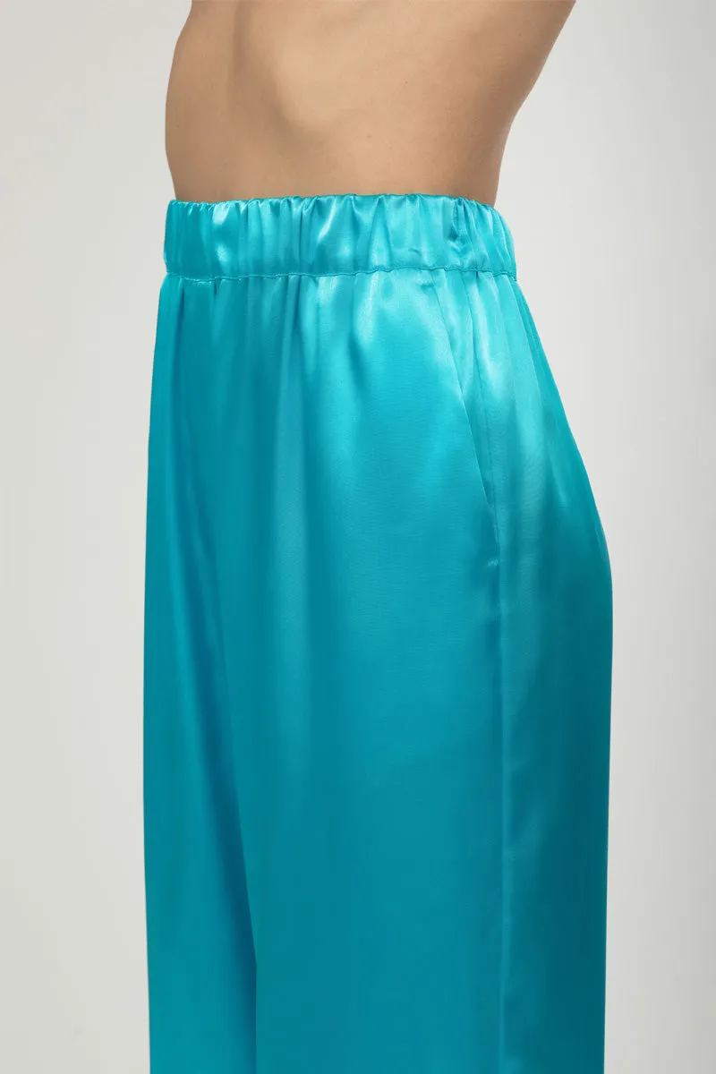 Turquoise Satin Pajama