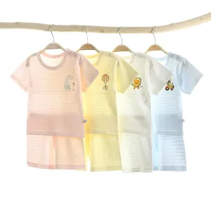 Two-piece Summer Clothes Baby Cotton Short-sleeved Suits Children's Thin Pajamas Boys' Air-conditioning Suits Baby