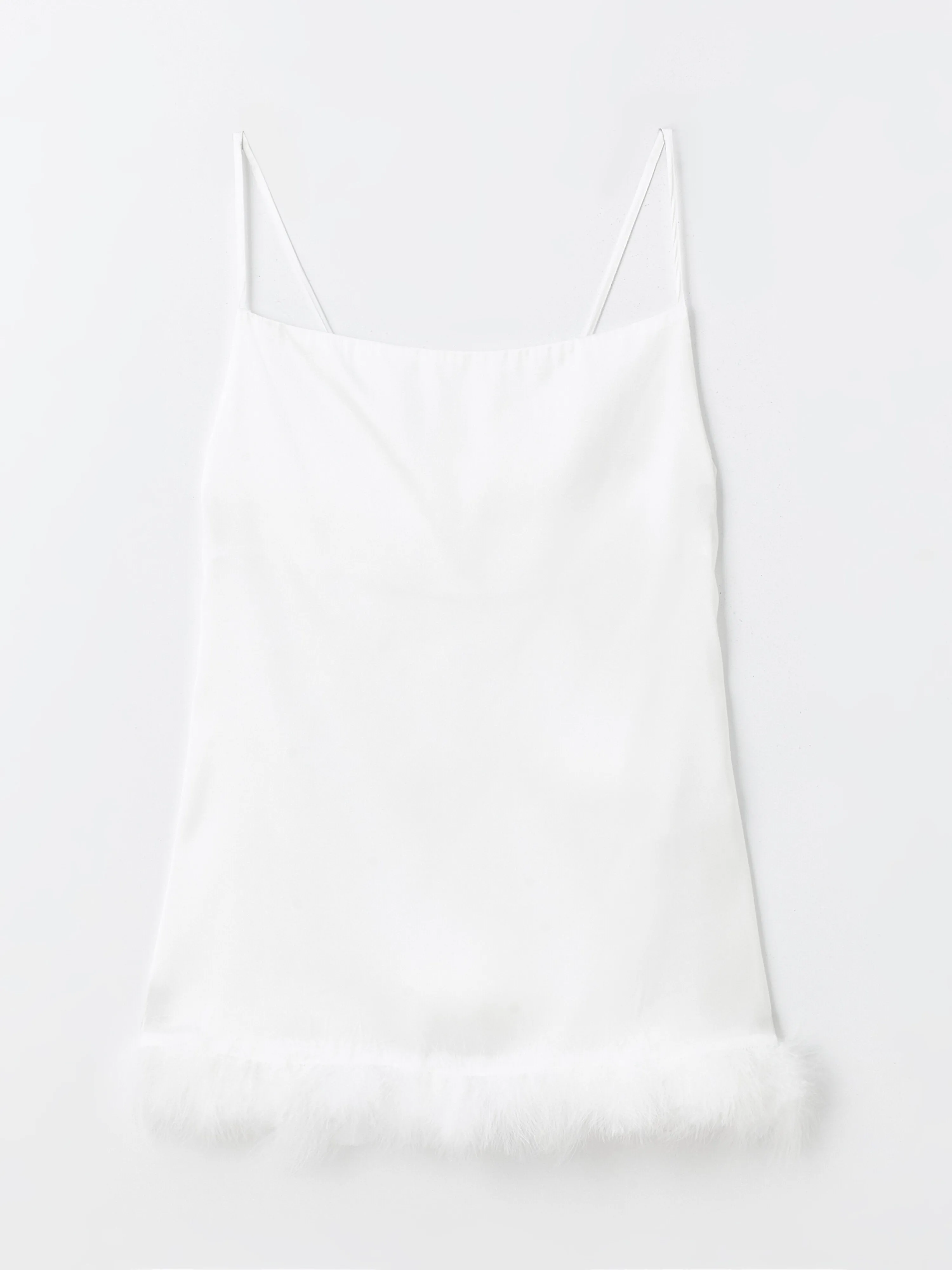 U-Neck Straight Strap Satin Women Nightgown