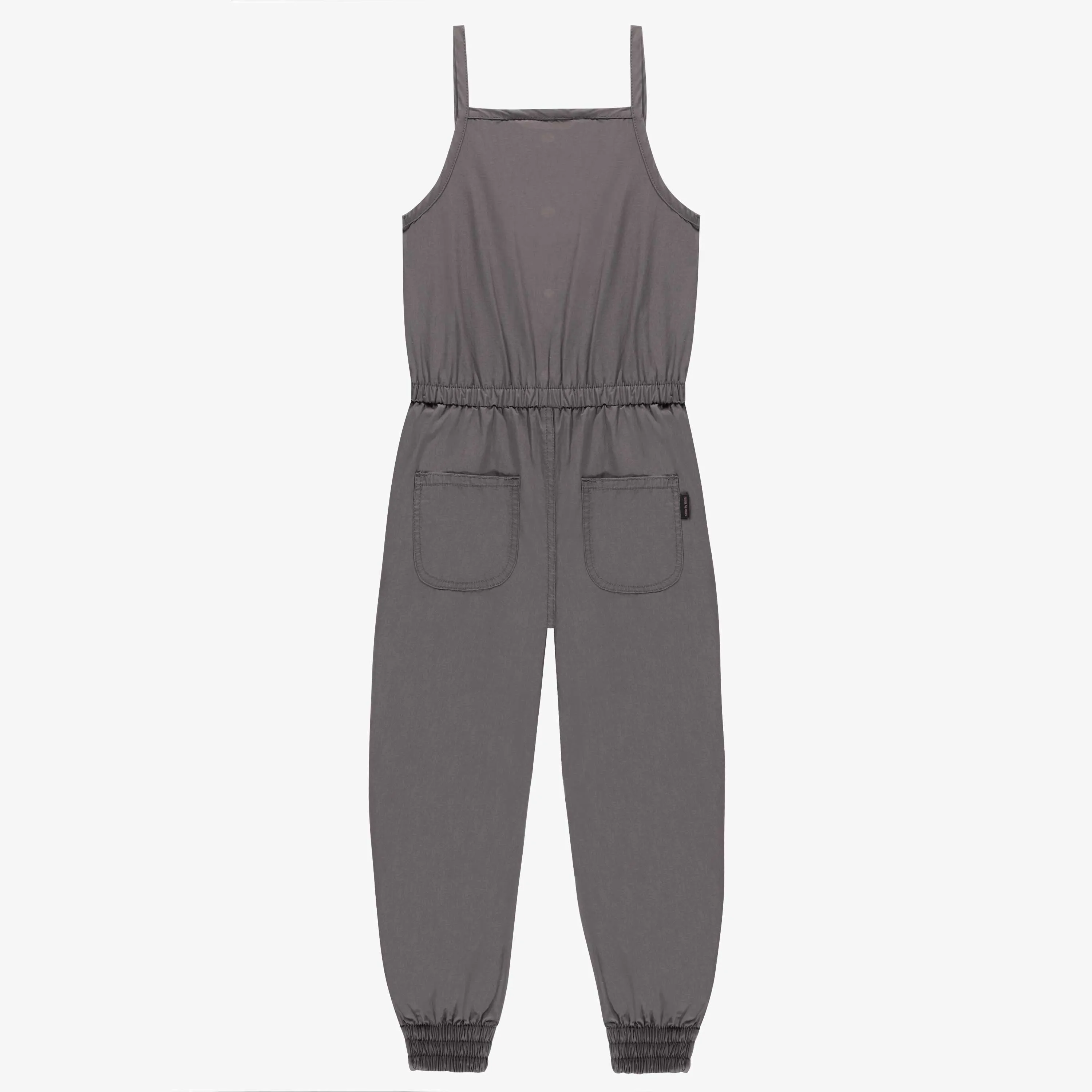 Une pièce long gris à bretelles minces et détails féminins, enfant || Long gray one-piece with thin straps and feminine details, child