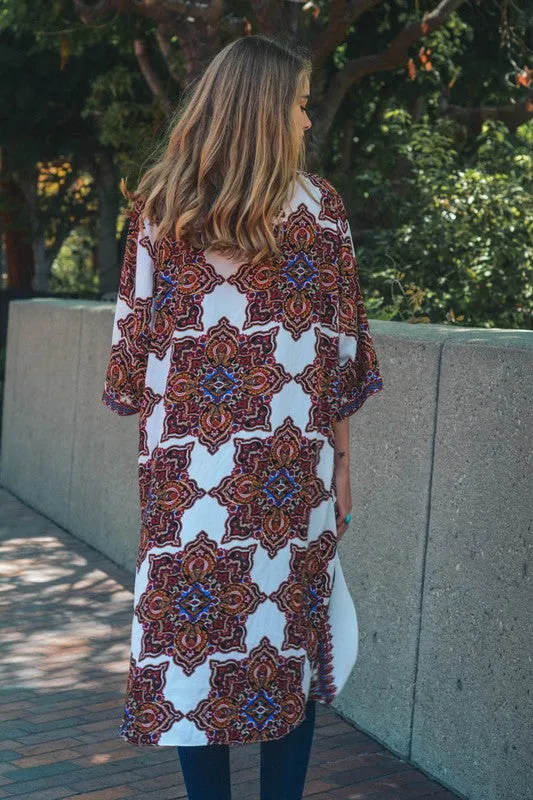 VANESSA PRINTED MAXI KIMONO