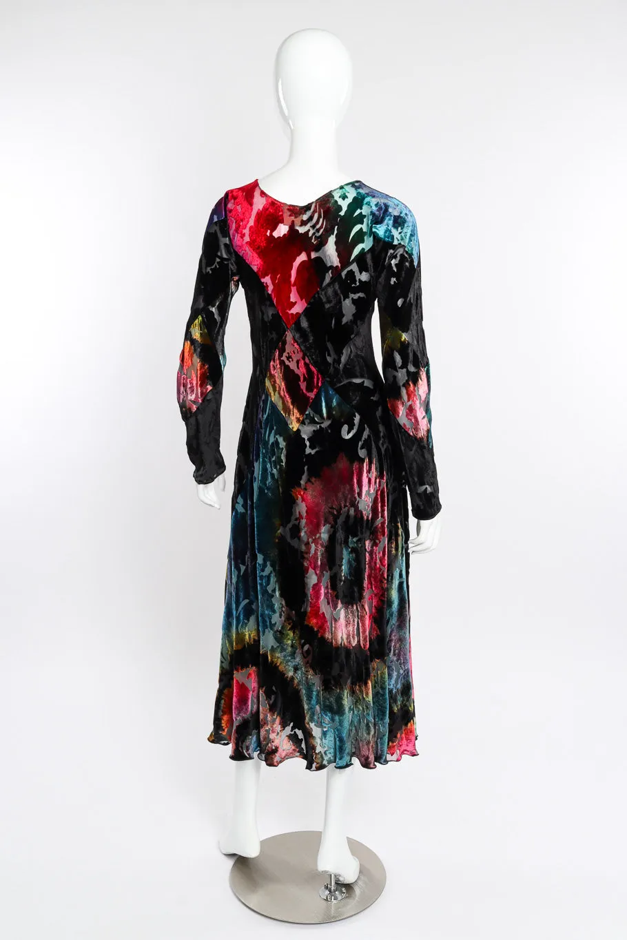 Velvet Floral Burnout Bias Dress