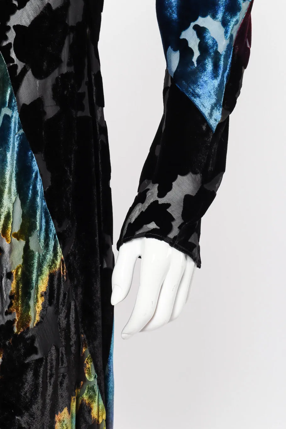 Velvet Floral Burnout Bias Dress
