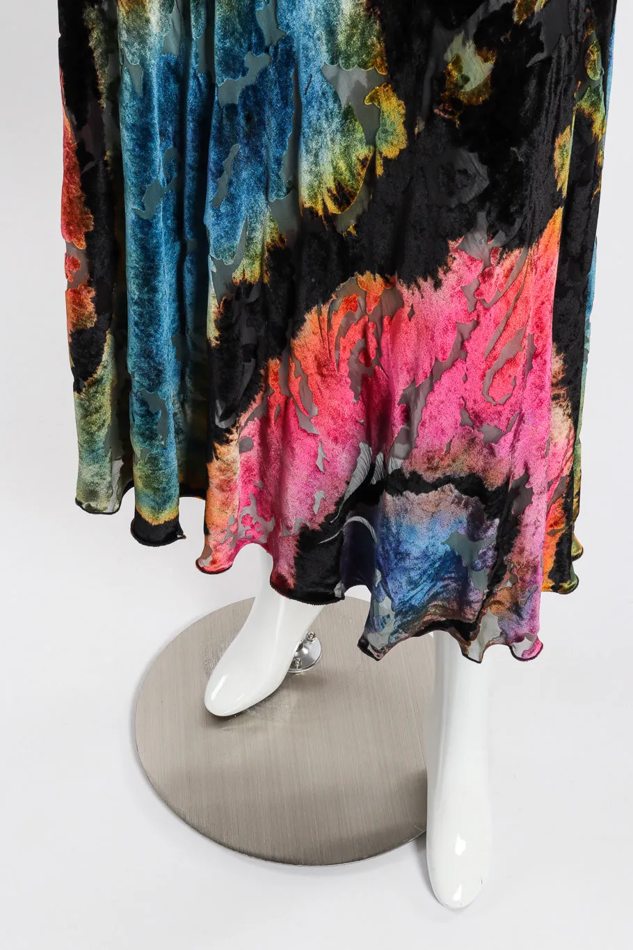 Velvet Floral Burnout Bias Dress