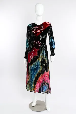 Velvet Floral Burnout Bias Dress
