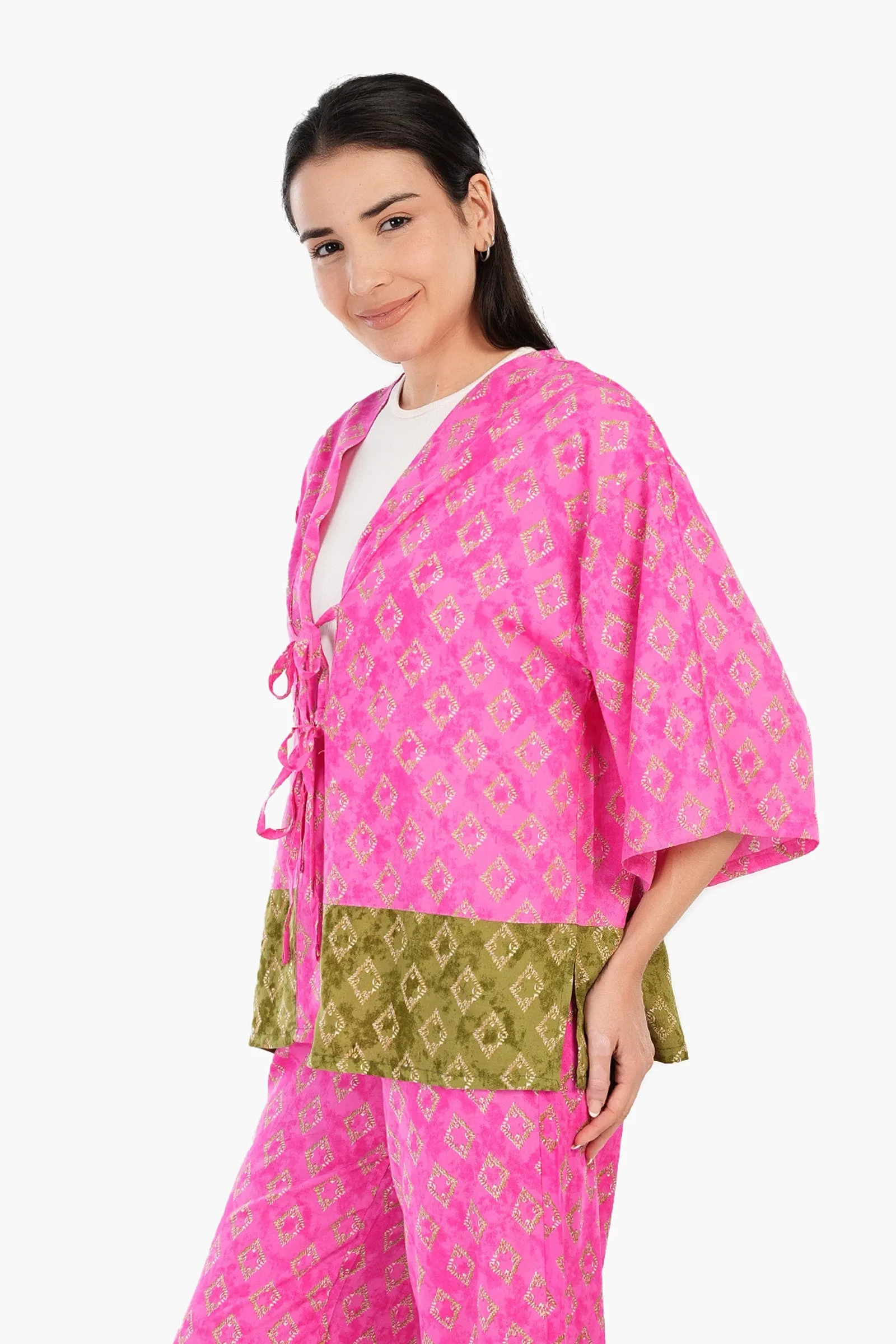 Vibrant Printed Lounge Kimono
