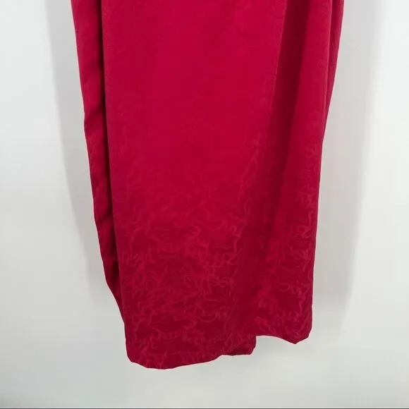 Victoria's Secret Gold Label Vintage Satin Jacquard Print Sash Tie Longline Robe