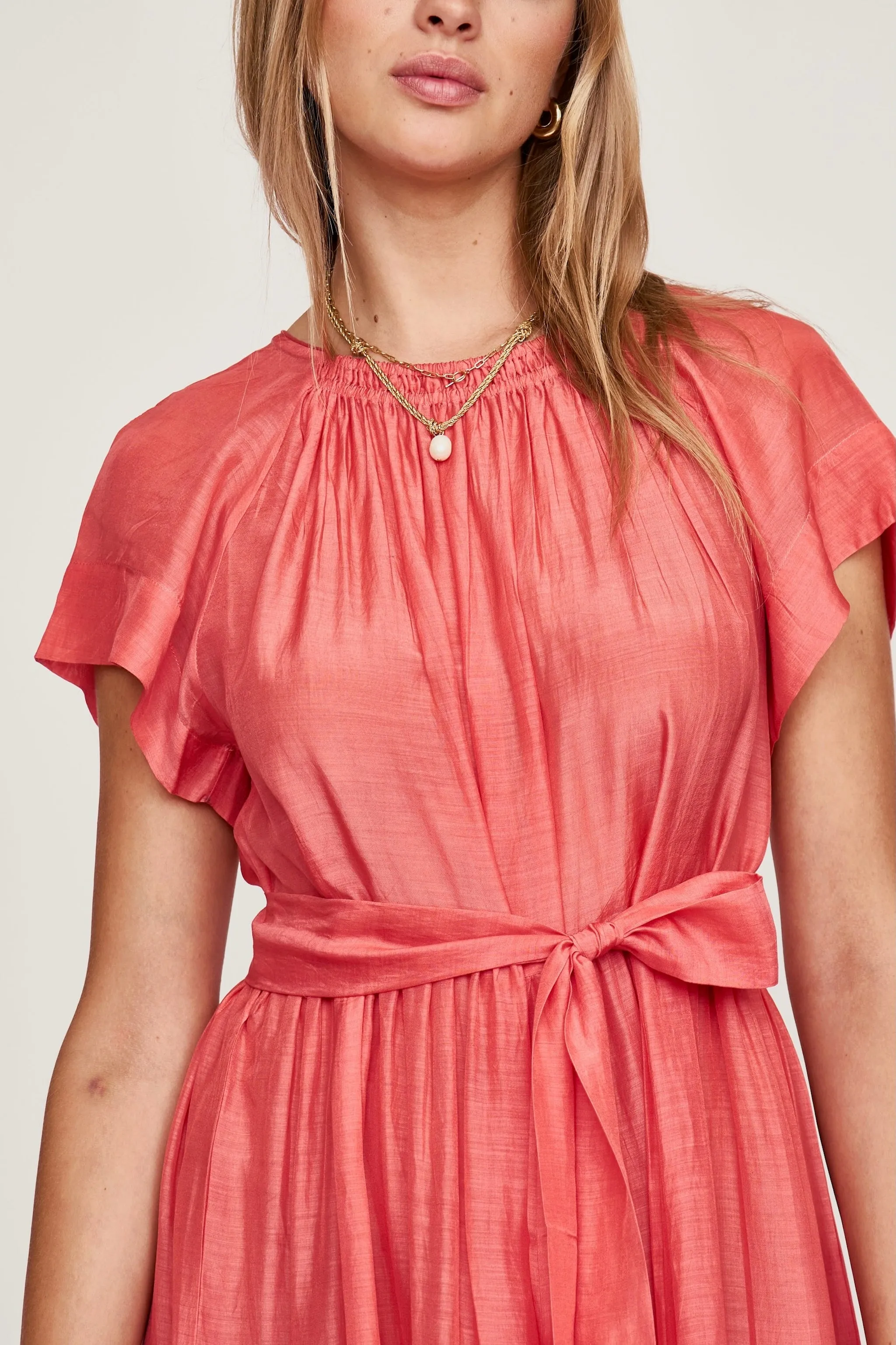 Vienna Maxi Dress in Coral