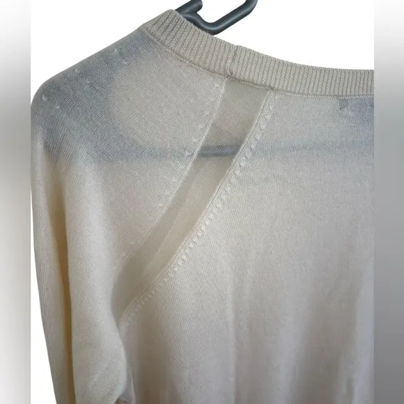 Vince Women's Lightweight Sweater Wool Silk Blend Sheer Panels Sweater Size‎ S