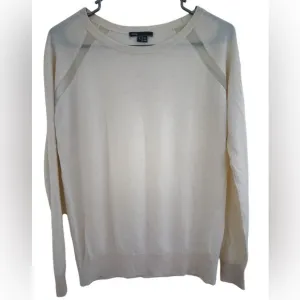 Vince Women's Lightweight Sweater Wool Silk Blend Sheer Panels Sweater Size‎ S