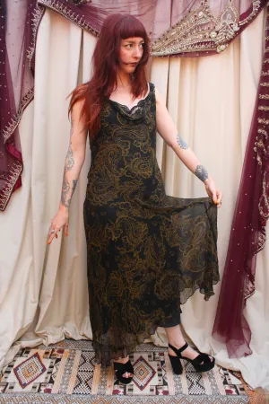 Vintage Silk Paisley Slip Dress