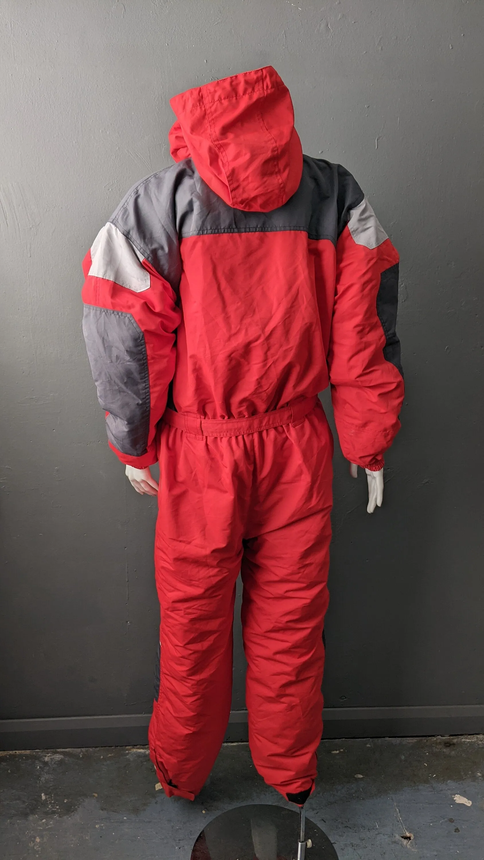 Vintage Ski Suit, Y2K One Piece Snow Jumpsuit, Retro Winter Sports Snowboarding M L