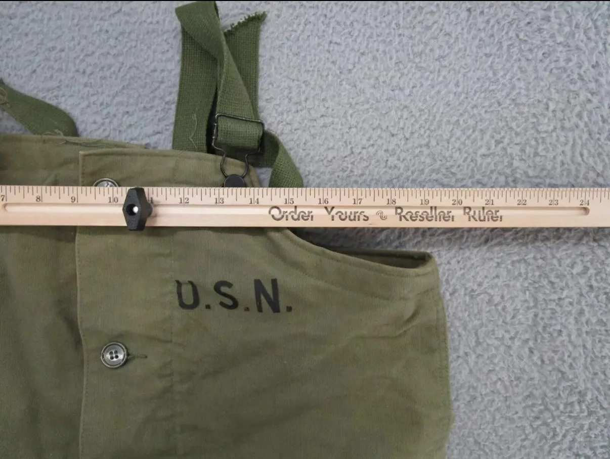 Vintage USN Navy WWII Bin Overalls Deck Pant Men Size Medium