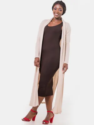 Vivo Basic Extra Long May With Side Slits - Taupe