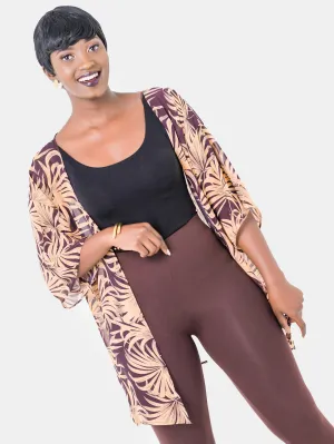Vivo Tiwi Short Kimono - Brown-Print