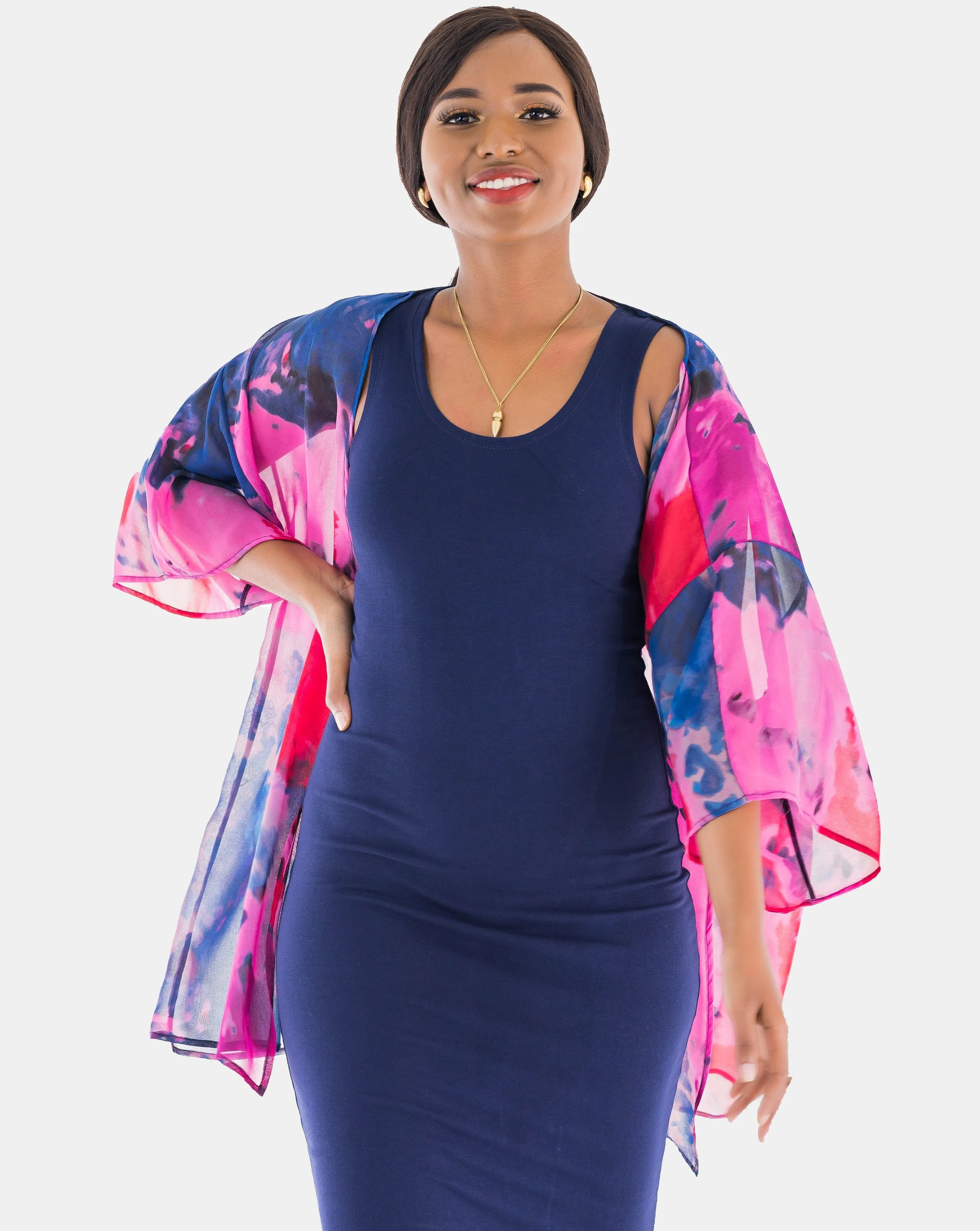 Vivo Tiwi Short Kimono - Pink Print