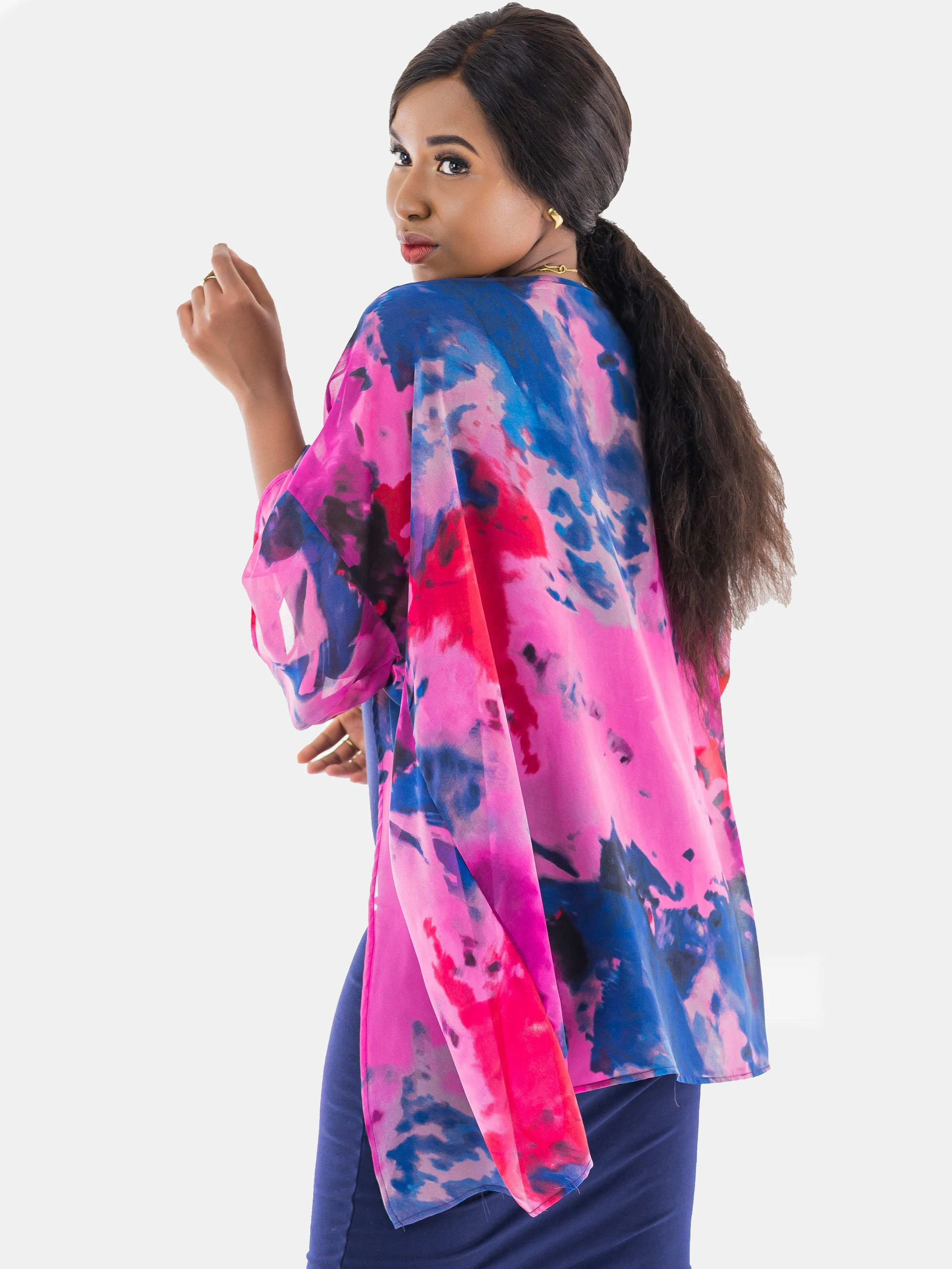 Vivo Tiwi Short Kimono - Pink Print