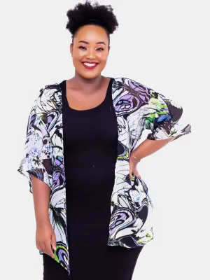 Vivo Tiwi Short Kimono - White Print
