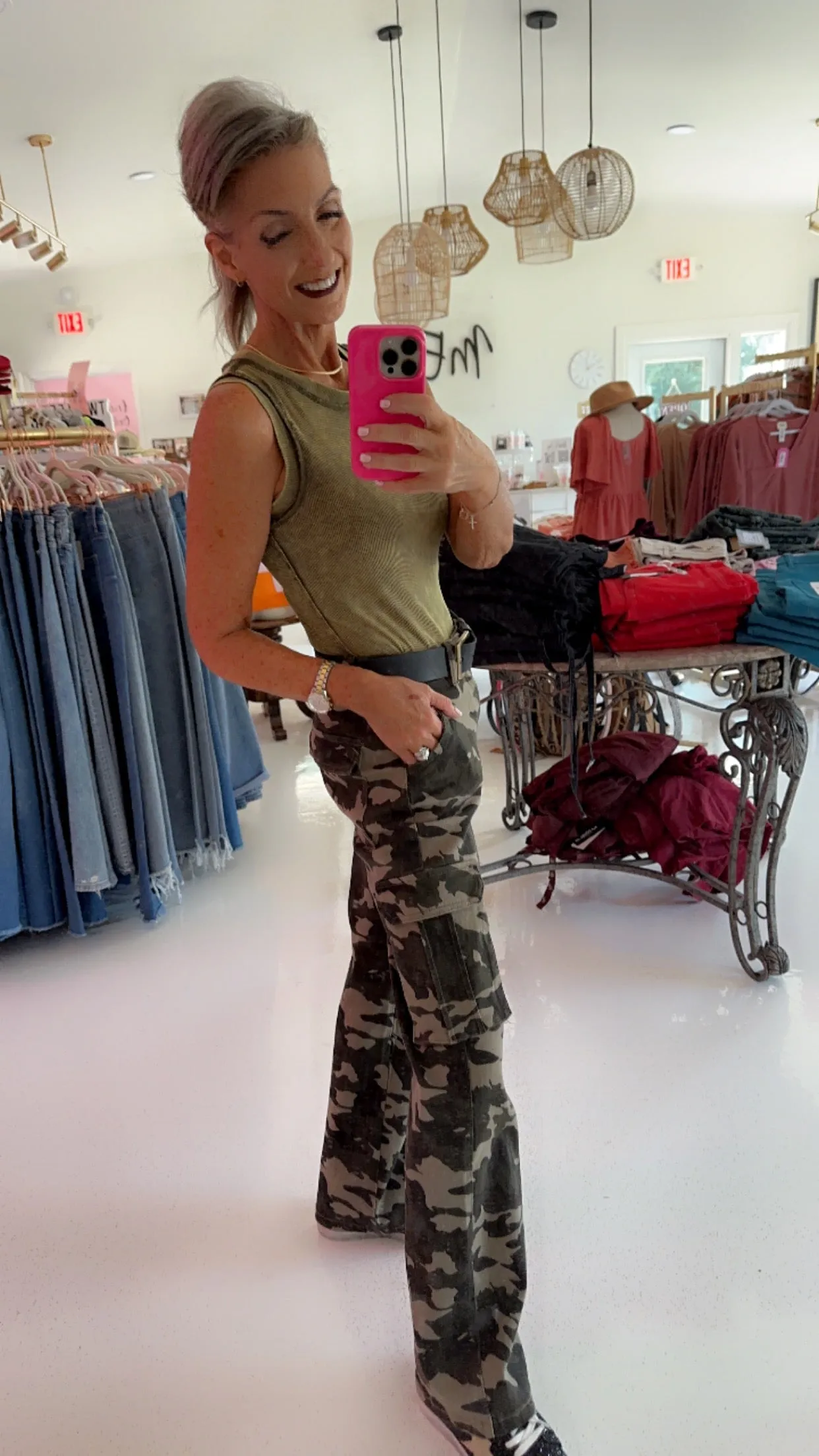 Washed Ribbed Scoop Neck Tank Top