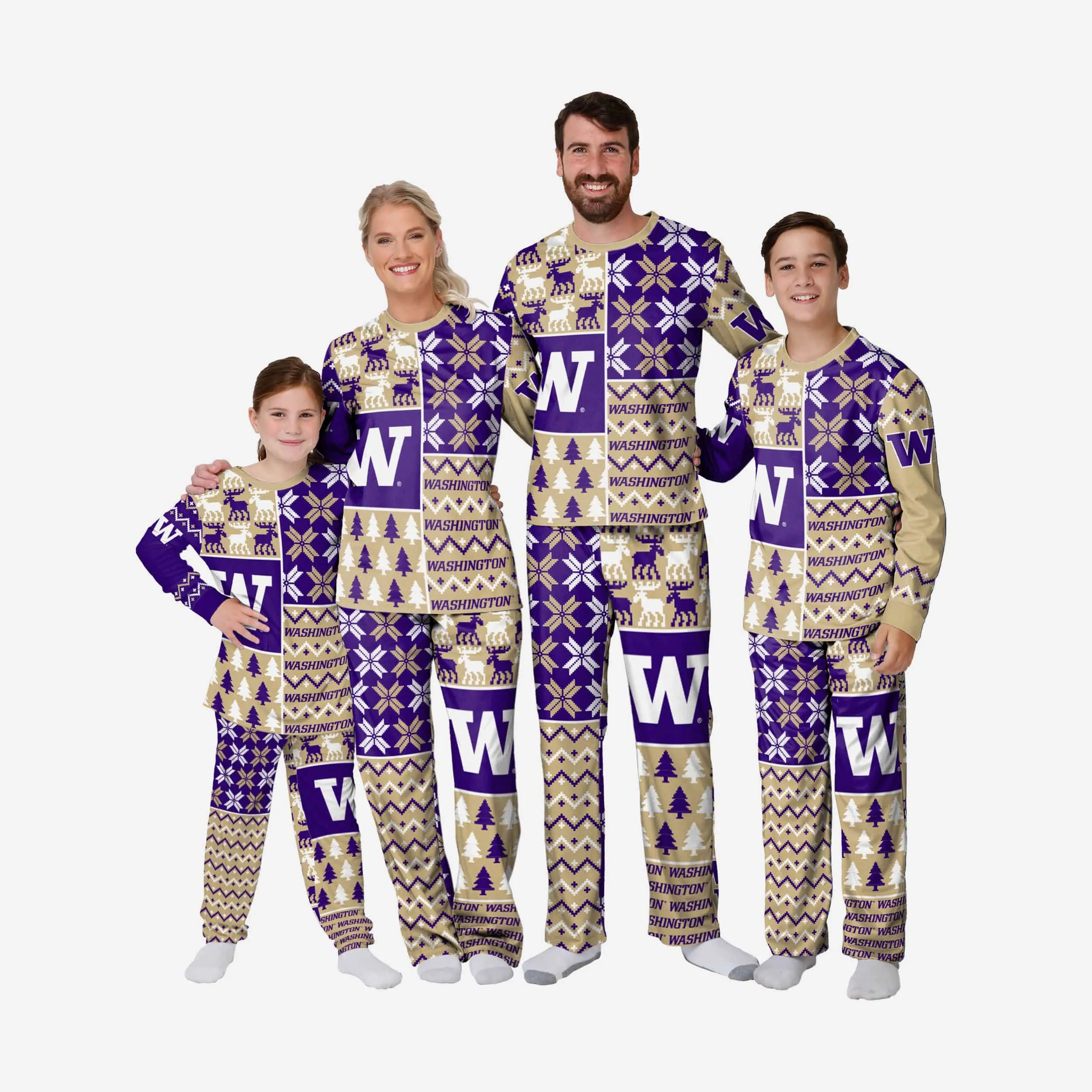 Washington Huskies Infant Busy Block Family Holiday Pajamas