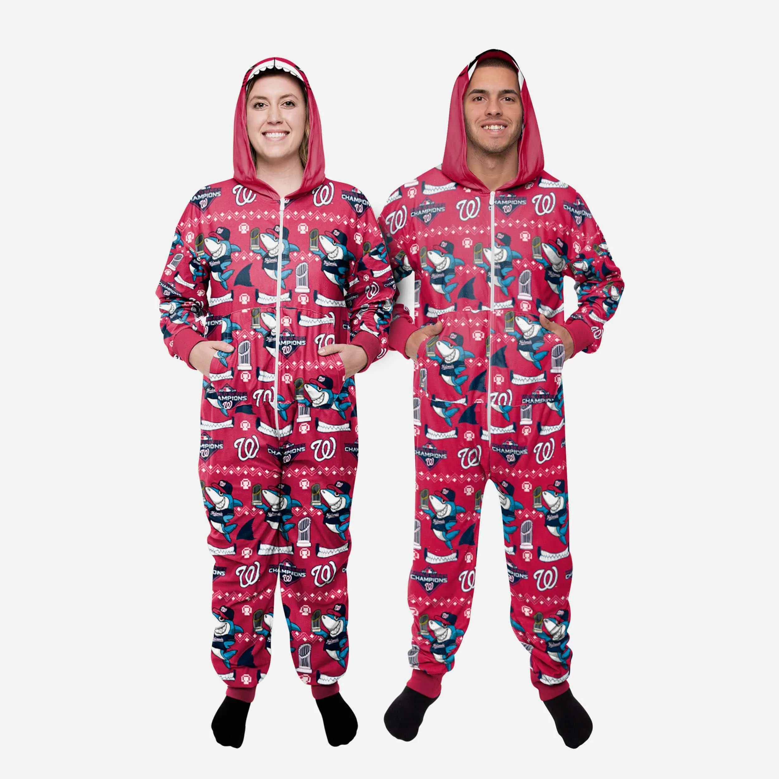 Washington Nationals 2019 World Series Champions One Piece Shark Pajamas