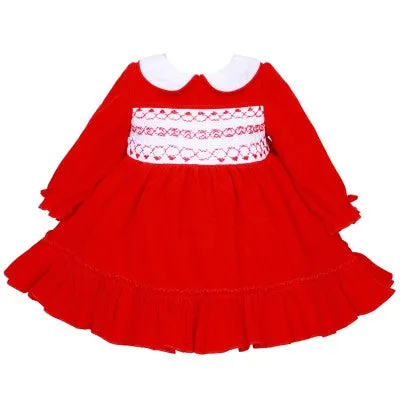 Wee Me Baby Girls Red Smocked Dress