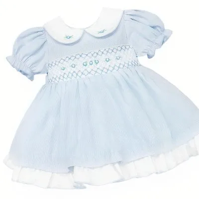 Wee Me Blue Smocked Dress