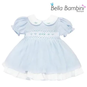 Wee Me Blue Smocked Dress