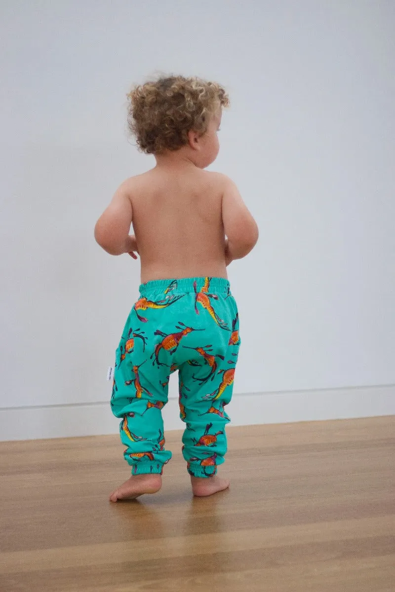 Weedy Sea Dragon | Organic Cotton Harem Pants | Size 000 - 7